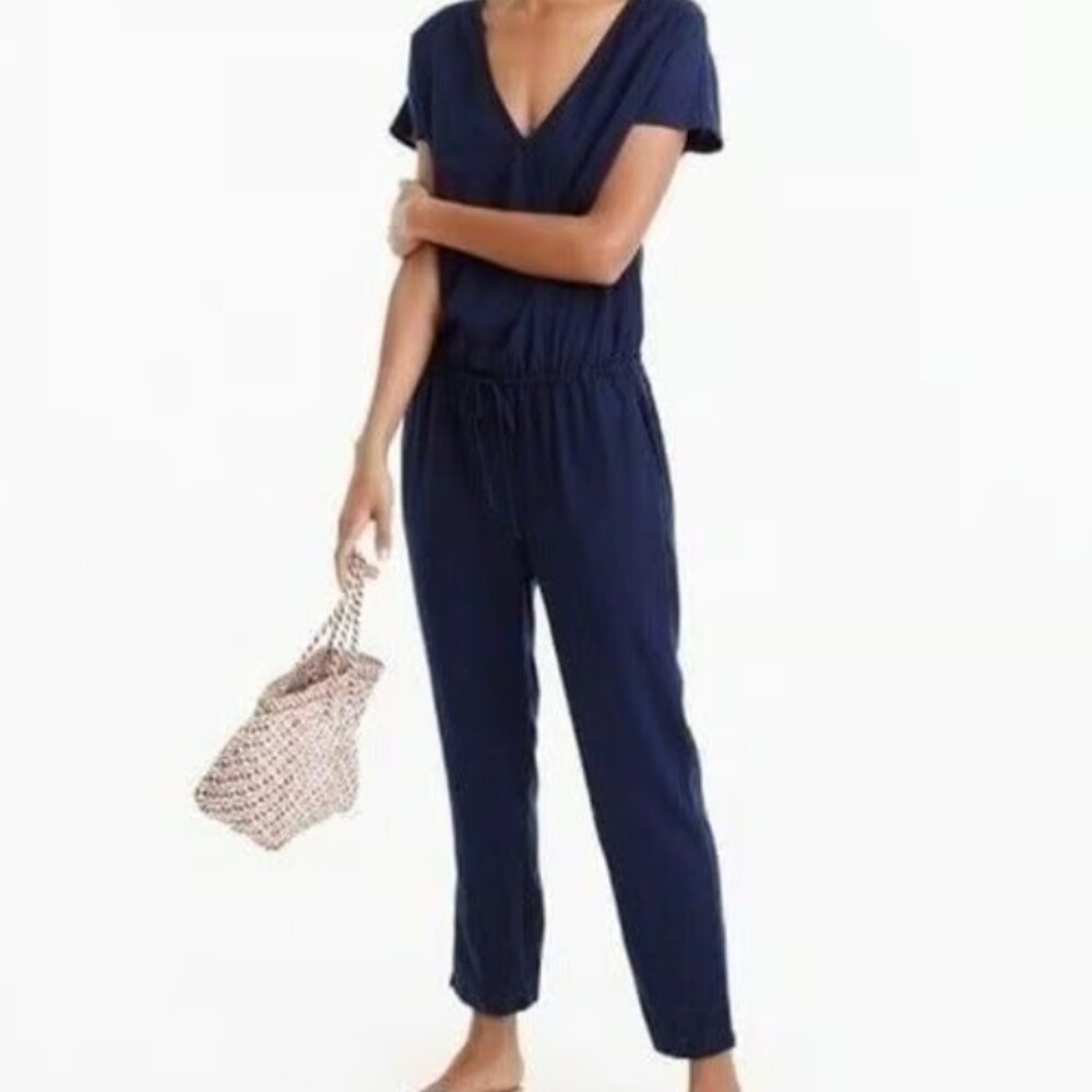 NWT J.Crew Relaxed Jumpsuit (Navy) XXXS